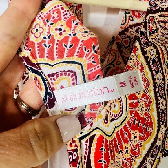 Xhilaration Boho Paisley High Neck Peekaboo Dress - Picture 7 of 8